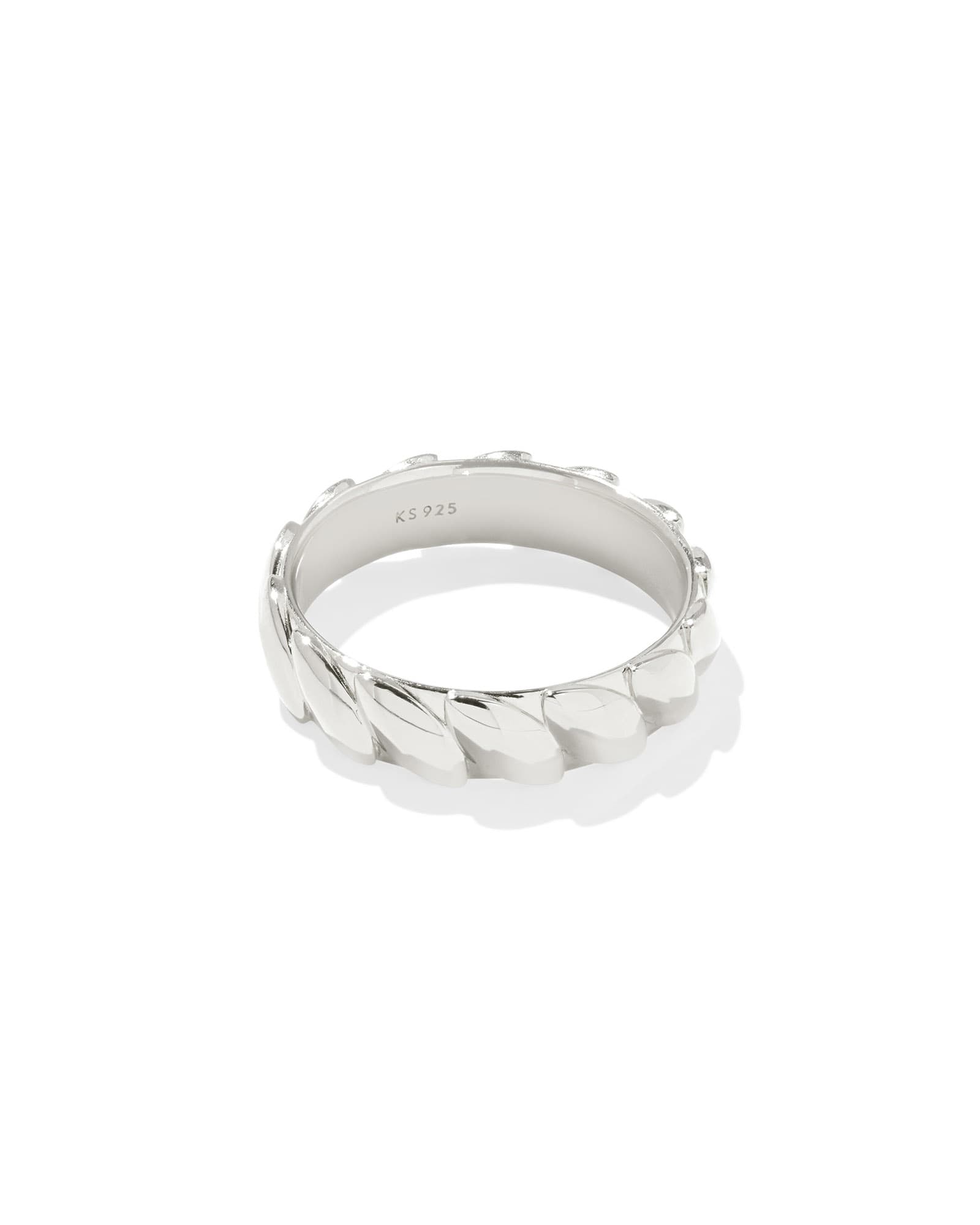 Kendra Scott Tyler Wide Band Ring in Sterling Silver | Metal | Size 8